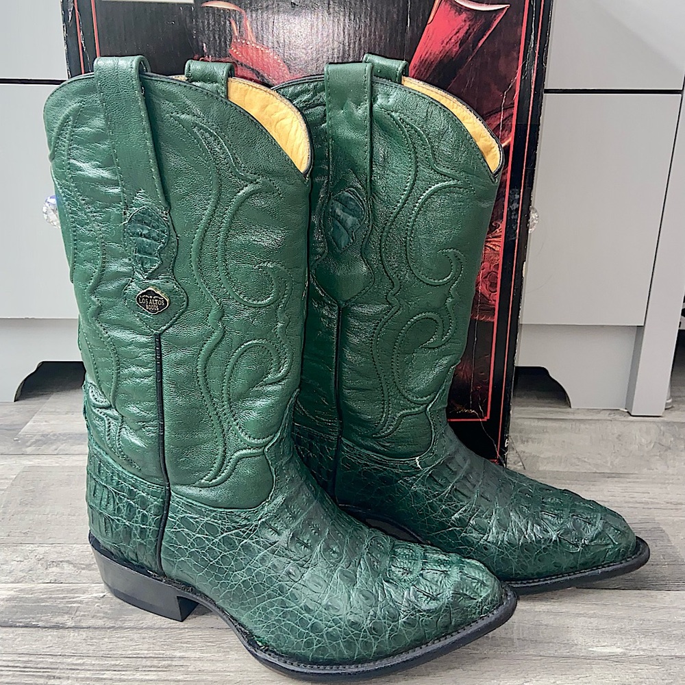 Los Altos Boots (Western Wear)
Men’s size:7.5
Women’s size:9
Color:Cypress Green
